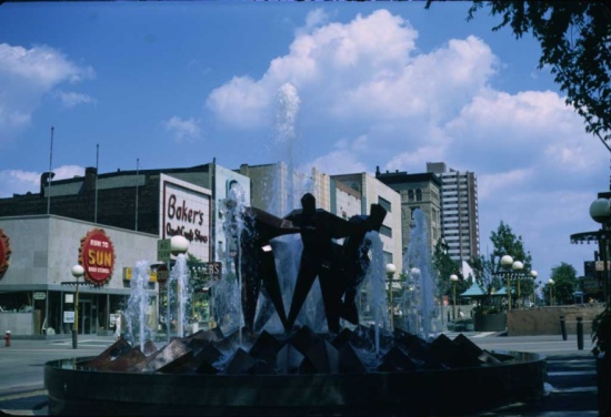 Joy of Life Fountain: (Baum Square) - Photo By: <a href="Penn and Highland Avenue, 1970">Pittsburgh History and Landmarks Foundation</a>
