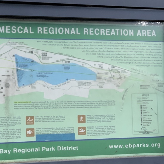 Temescal Park Sign - Walking Waterhoods: Lake Temescal - PocketSights