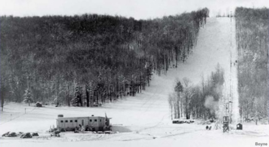 Boyne Ski Club - now the Clock Tower Lodge - Photo By: 1948 Lodge from New England Ski History Website